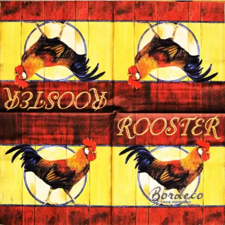 Serwetka do decoupage kogut, Rooster, 33x33 TI-FLAIR. Unikat