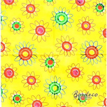 Serwetka do decoupage kwiatki na żółtym tle 33x33 TI-FLAIR Unikat