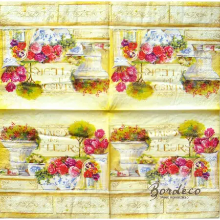 Serwetka do decoupage kwiaty w naczyniach 33x33 TI-FLAIR Unikat