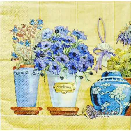 Serwetka do decoupage kwiaty w doniczkach 33x33 TI-FLAIR Unikat