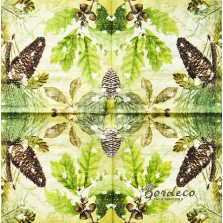 Serwetka do decoupage szyszki, liście i żołędzie 33x33 TI-FLAIR Unikat