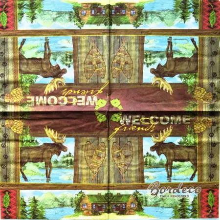 Serwetka do decoupage łoś na łonie natury 33x33 TI-FLAIR Unikat