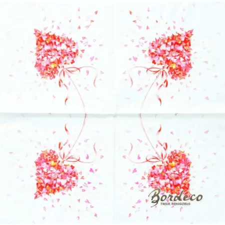 Serwetka do decoupage serce, wisiorek z serduszek 33x33 TI-FLAIR Unikat