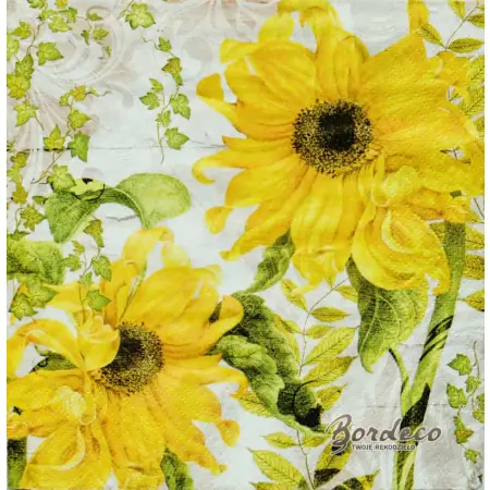 Serwetka do decoupage słoneczniki i bluszcz 33x33 TI-FLAIR Unikat