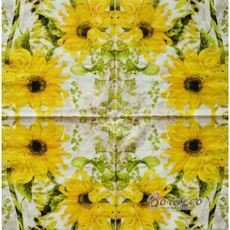 Serwetka do decoupage słoneczniki i bluszcz 33x33 TI-FLAIR Unikat
