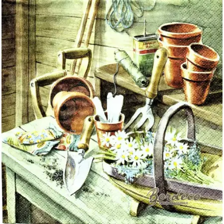 Serwetka do decoupage szopka ogrodnika 33x33 TI-FLAIR. Unikat
