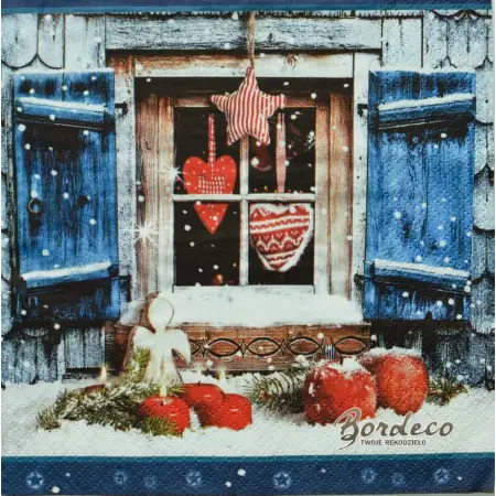 Serwetka do decoupage świąteczne okno 33x33 TI-FLAIR. Unikat