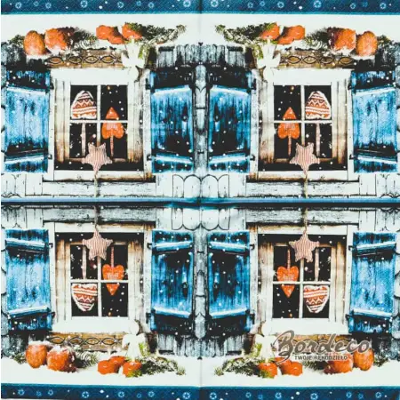 Serwetka do decoupage świąteczne okno 33x33 TI-FLAIR. Unikat