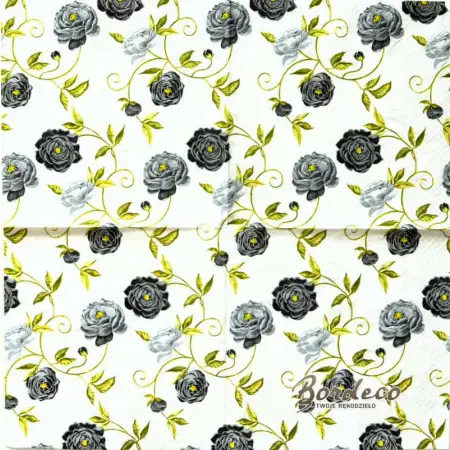 Serwetka do decoupage szare róże 33x33 TI-FLAIR Unikat