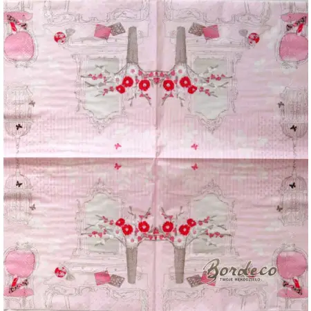 Serwetka do decoupage toaletka w różowym pokoju 33x33 TI-FLAIR Unikat