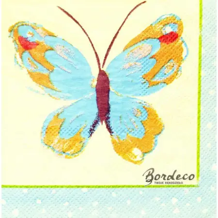 Serwetka do decoupage malowane cztery kolorowe motyle 21x21 ULSTER WEAVERS Unikat