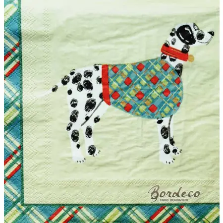 Serwetka do decoupage cztery psy rasowe w szalikach i kamizelkach 33x33 ULSTER WEAVERS Unikat