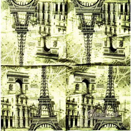Serwetka decoupage zabytki Paryża 33x33 VICTORA'S Unikat