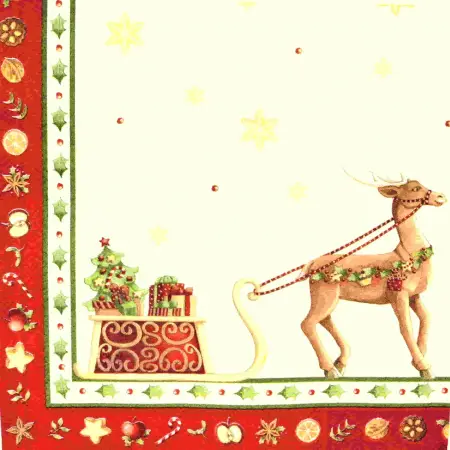 Serwetka do decoupage Mikołaj z choinką 33x33 VILLEROY Unikat