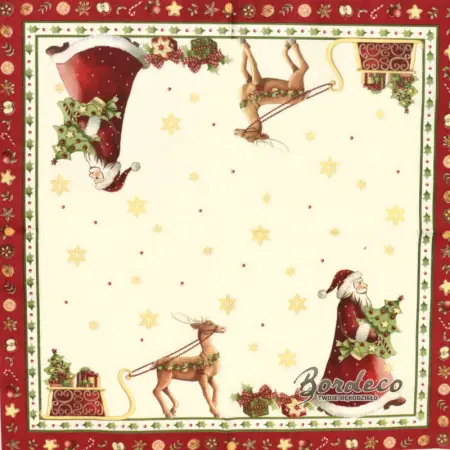 Serwetka do decoupage Mikołaj z choinką 33x33 VILLEROY Unikat