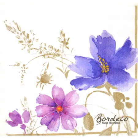 Serwetka do decoupage kwiaty akwarela 33x33 VILLEROY Unikat