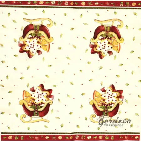Serwetka do decoupage sanie z piernikami 25x25 VILLEROY&BOCH Unikat