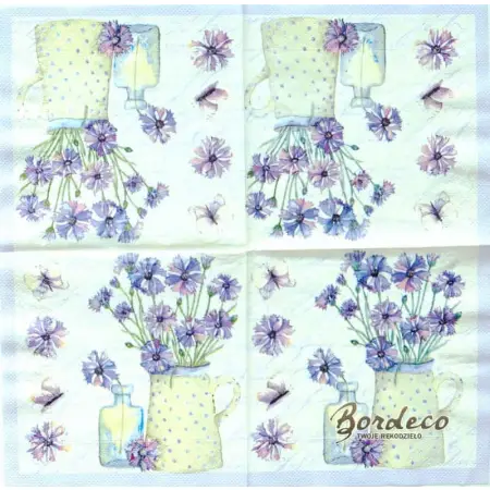 Serwetka do decoupage chabry w wazonach 33x33 VIVA. Unikat