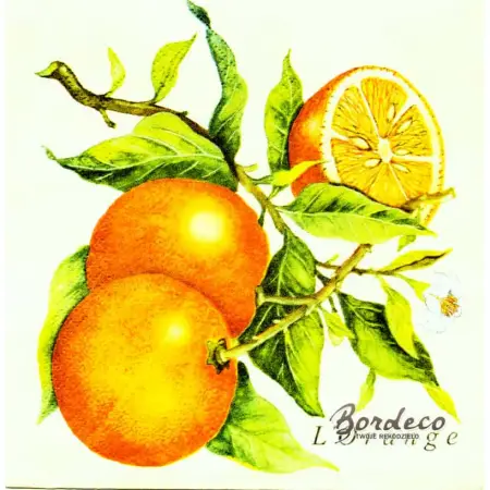 Serwetka do decoupage pomarańcze 33x33 VIVA. Unikat