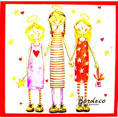 Serwetka do decoupage trzy aniołki 33x33 VIVA. Unikat