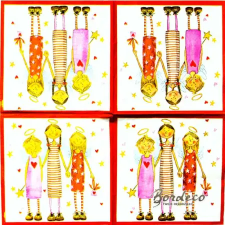 Serwetka do decoupage trzy aniołki 33x33 VIVA. Unikat