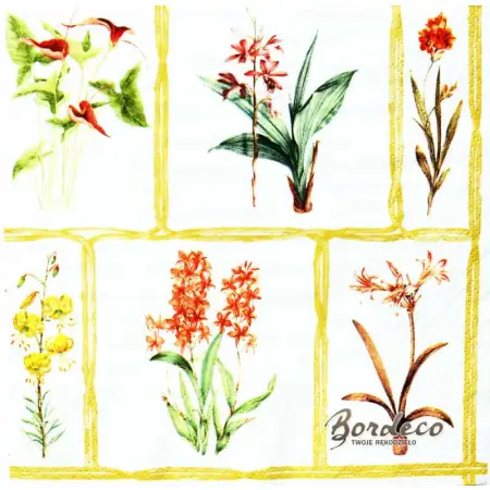 Serwetka do decoupage mix kwiatów w ramkach 33x33 ZARA HOME Unikat