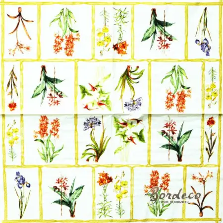 Serwetka do decoupage mix kwiatów w ramkach 33x33 ZARA HOME Unikat