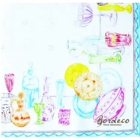 Serwetka do decoupage naczynia stołowe z kolorowego szkła 33x33 ZARA HOME Unikat
