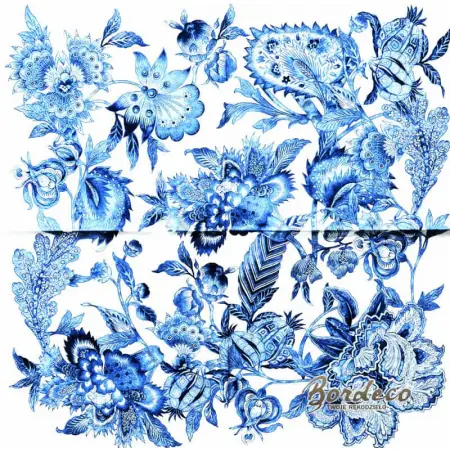 Serwetka do decoupage niebieskie motywy kwiatowe 33x33 ZARA HOME Unikat
