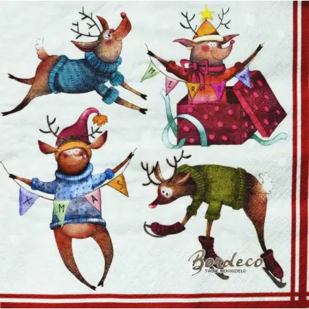 Serwetka do decoupage świętujący jelonek 33x33 ZARA HOME Unikat