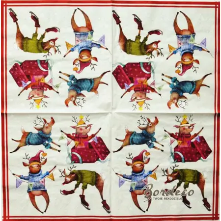 Serwetka do decoupage świętujący jelonek 33x33 ZARA HOME Unikat