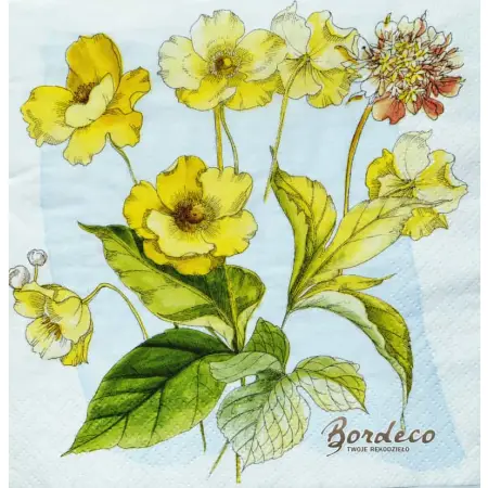 Serwetka do decoupage szkicowane kwiaty 33x33 ZARA HOME Unikat