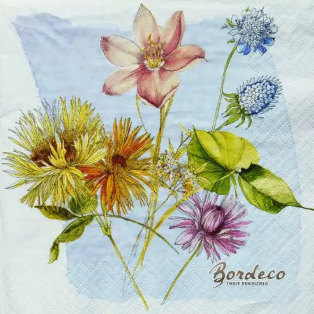 Serwetka do decoupage szkicowane kwiaty 33x33 ZARA HOME Unikat