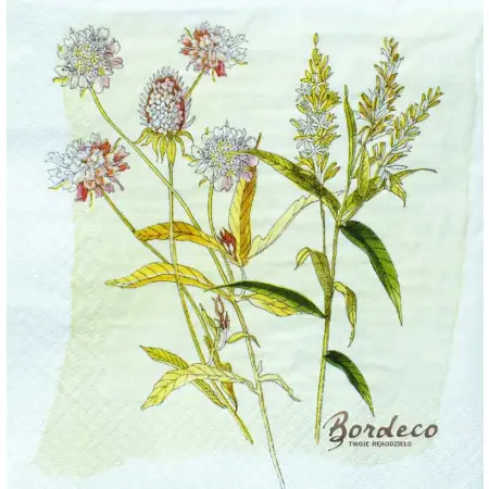 Serwetka do decoupage szkicowane kwiaty 33x33 ZARA HOME Unikat