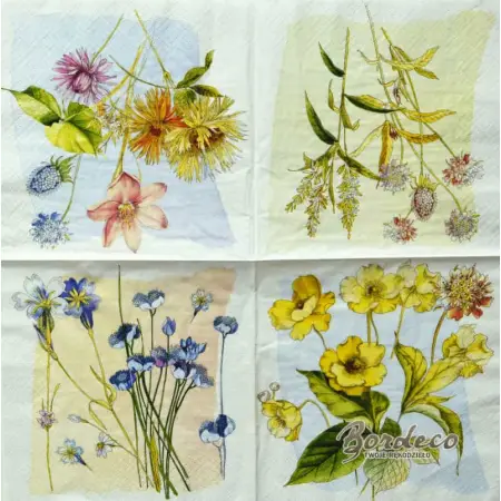 Serwetka do decoupage szkicowane kwiaty 33x33 ZARA HOME Unikat