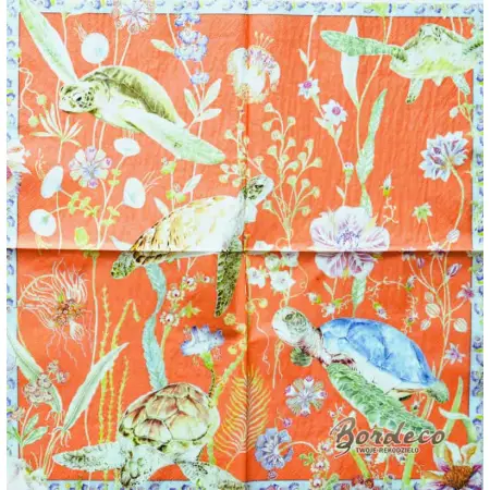 Serwetka do decoupage żółwie morskie 33x33 ZARA HOME Unikat