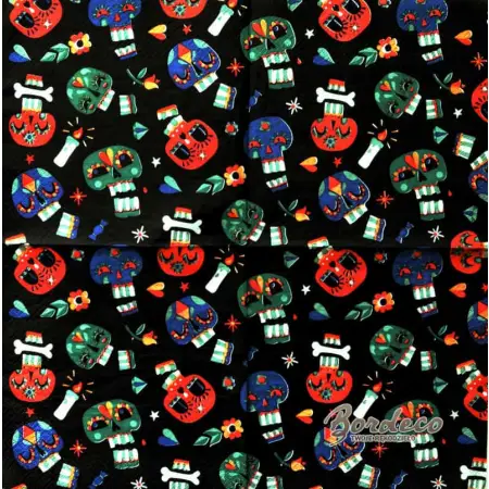 Serwetka do decoupage meksykanskie trupie czaszki 33x33 ZEBRA Unikat