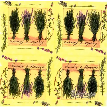Serwetka do decoupage wiszące zioła 33x33 Ambiente Unikat