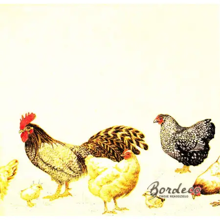 Serwetka do decoupage kury i koguty 25x25 IHR Unikat