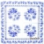 Serwetka do decoupage niebieskie ludowe wzory kwiatowe 33x33 Ambiente