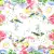 Serwetka do decoupage akwarelowe kwiaty i ptaszek 25x25 AMBIENTE Unikat