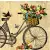 Serwetka do decoupage  duży rower z kwiatami 33x33 Ambiente Unikat