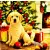 Serwetka do decoupage mały labrador przy choince 33x33 Ambiente Unikat