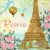 Serwetka do decoupage wieża Eiffla w różach 33x33 Ambiente Unikat