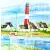 Serwetka do decoupage nadmorska wioska 33x33 DOMEX Unikat