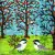 Serwetka do decoupage ptaszki, budki, drzewo 33x33 PPD Unikat