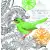 Serwetka do decoupage zielony ptak i rozety 33x33 PPD Unikat
