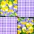 Serwetka do decoupage kolorowe bratki i fioletowa kratka 33x33 R&F Unikat