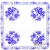 Serwetka do decoupage niebieskie ludowe wzory kwiatowe 33x33 R&F Unikat