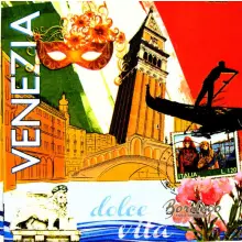 Serwetka do decoupage Wenacja, Wenezia, kolaż 33x33 Ambiente Un